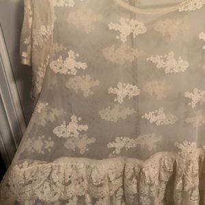 URBAN OUTFITTERS lace peplum top!